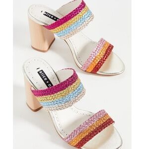 Alice + Olivia • Loni Rainbow Block Heel Mule Slide